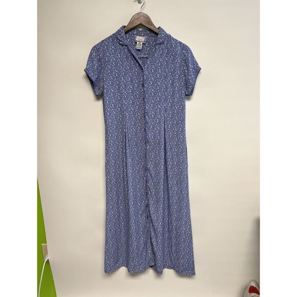 April Cornell Vintage 90s Purple Floral Maxi Dress Womens Small Back Tie Grunge - Picture 7 of 13